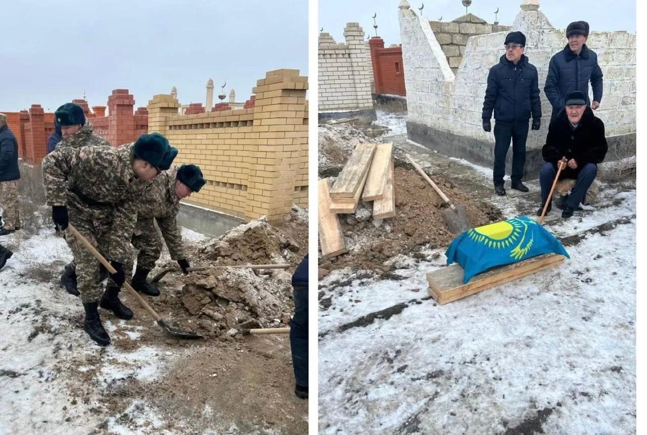 Останки участника ВОВ перезахоронили в Атырау