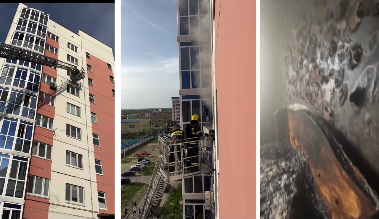 53 человека эвакуировали во время пожара в многоэтажке Уральска