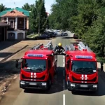 Шпагат между грузовиками: пожарный из ЗКО повторил легендарный трюк Ван Дамма