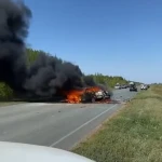 Мужчина сгорел в салоне авто после аварии на трассе в ЗКО