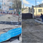 Реконструкция двора затянулась в Атырау