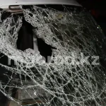 Два авто сгорели при столкновении на трассе Алматы — Коргас