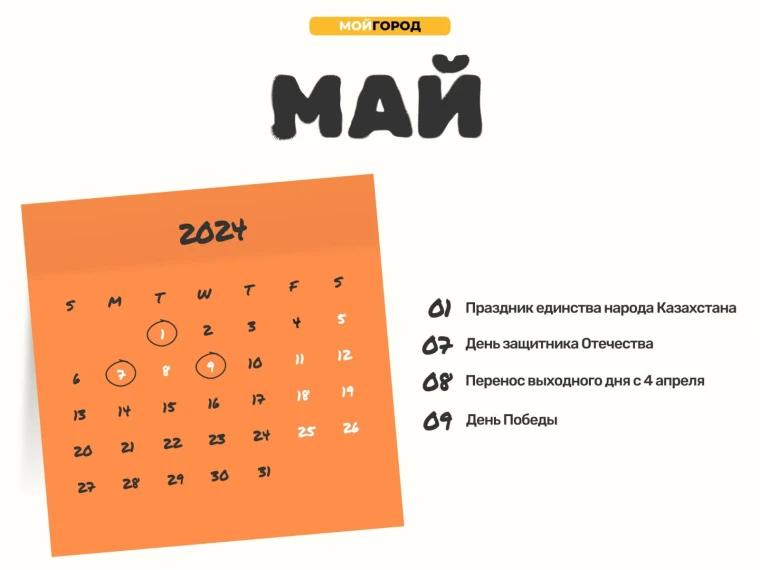 Сколько дней отдохнут казахстанцы на майские праздники | Мой Город Сколько дней отдохнут казахстанцы на майские праздники