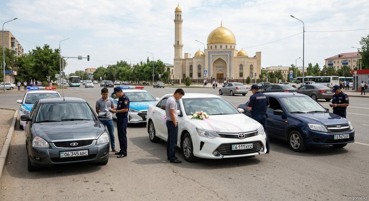 «Братва жениха» грубо нарушила ПДД и лишилась машин в Атырау