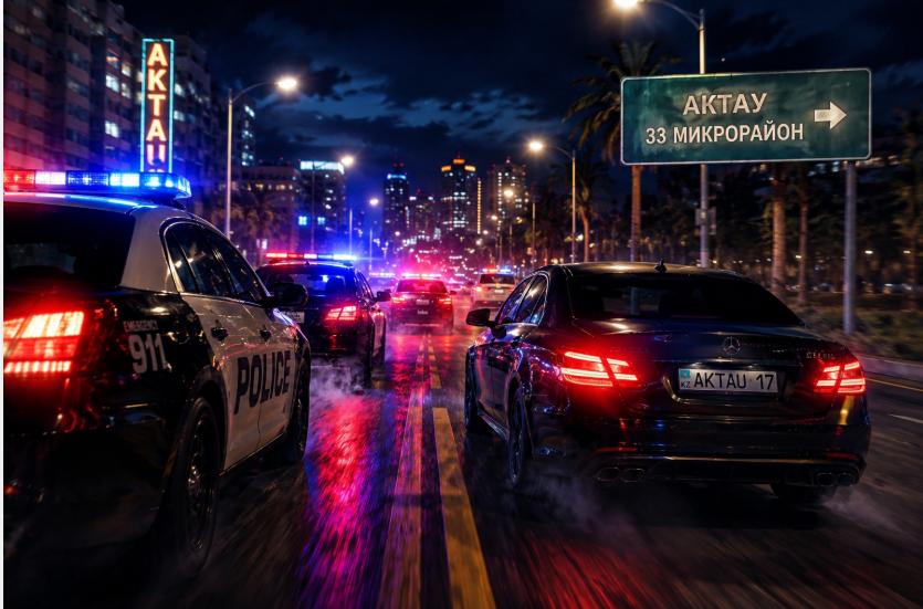 17-летний водитель устроил ночной переполох в стиле GTA в Актау
