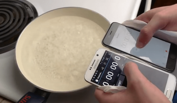 Galaxy S6 и IPhone 6 сварили в кипятке (ВИДЕО)
