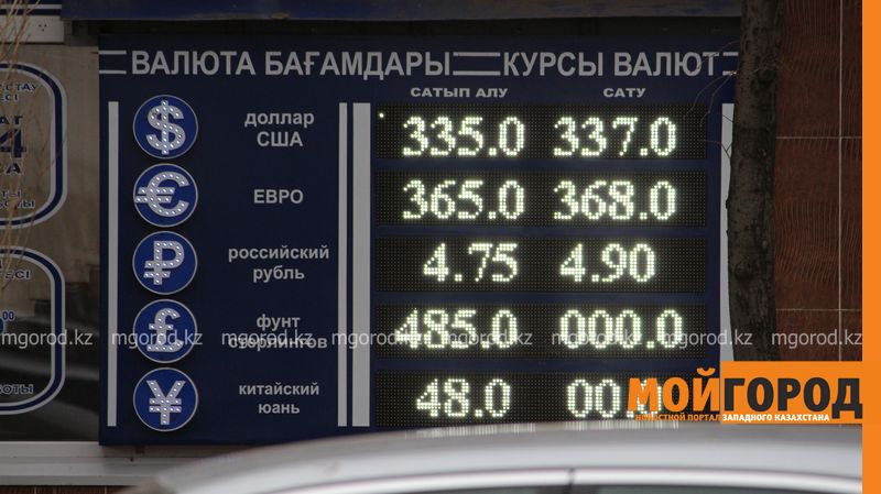 Доллар в обменниках Уральска продают по 339 тенге, а евро по 373