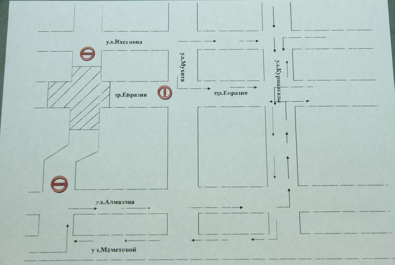 Перекресток Евразия-Айтиева закрывают на ремонт в Уральске