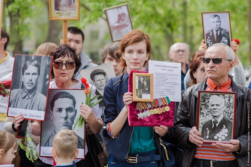 Актюбинцы в День Победы пронесут портреты своих дедов-участников ВОВ