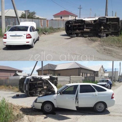 В Атырау при столкновении двух автомобилей пострадал пешеход (ВИДЕО)