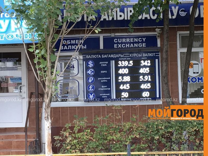 В Уральске доллар в обменных пунктах продают по 343 тенге