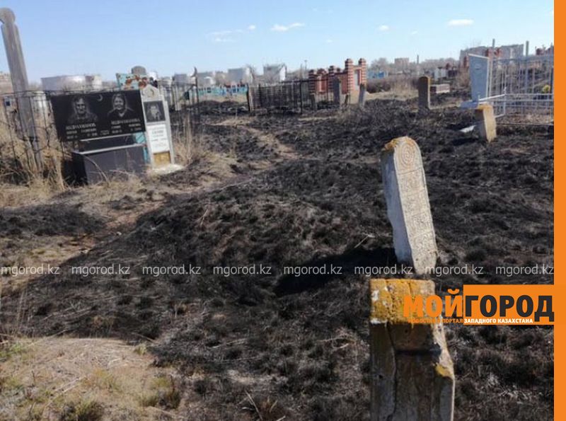 В Уральске горело кладбище (фото, видео)