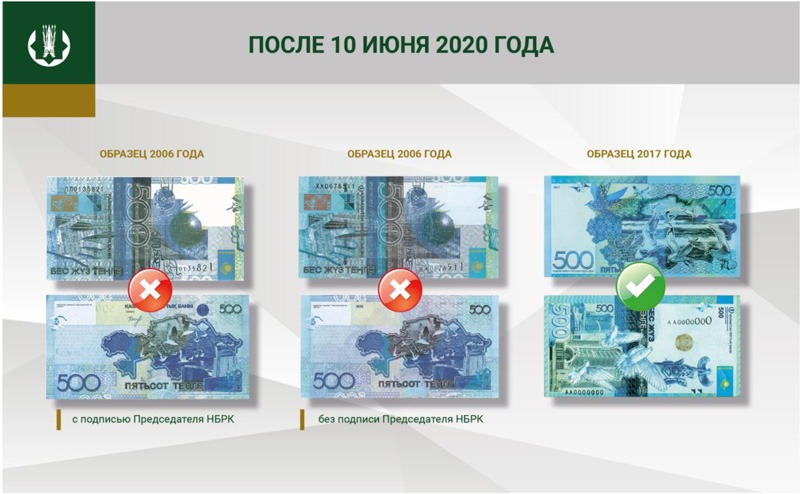 В Казахстане завершается обращение банкнот 500 тенге старого образца