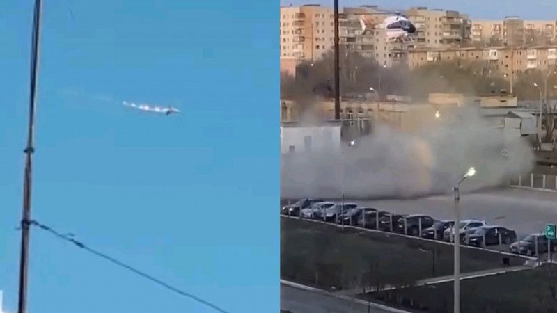 Истребитель разбился вблизи Караганды (видео)