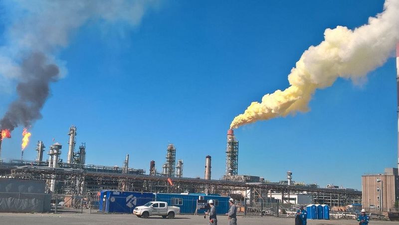 На предприятии Тенгизшевройл произошел выброс сернистого газа.
