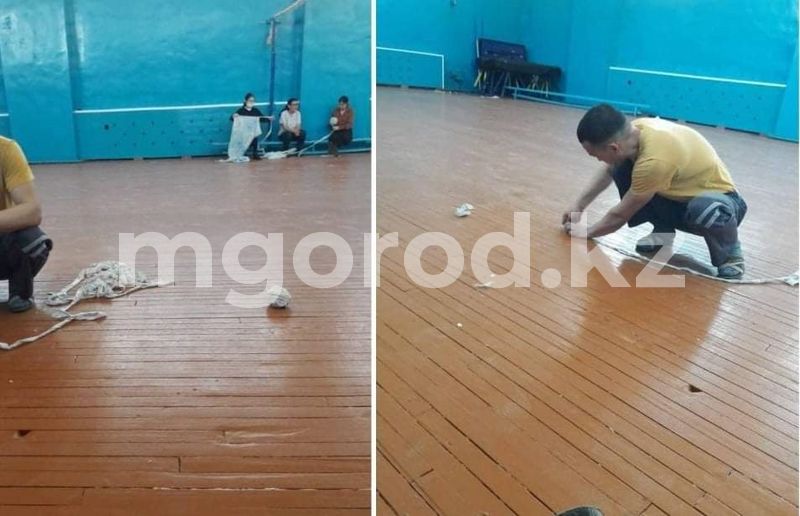 Учителя заделывают дыры в капитально отремонтированной школе Атырау
