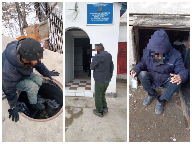 120 бездомных доставили полицейские в приёмник-распределитель Атырау