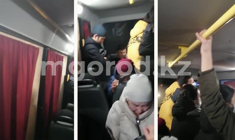 Жителей Атырау возмутил автобус с фанерой вместо стёкол