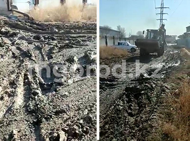 В Атырау строители детского сада оставили жителей дома без дороги