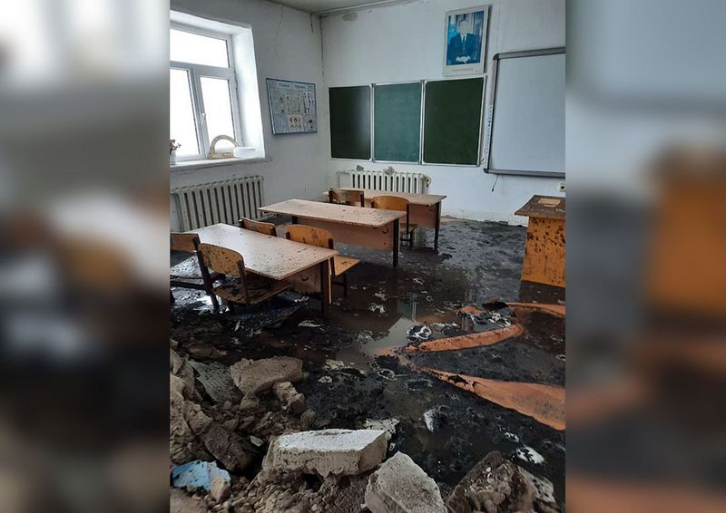 Разрушенная во время паводков в 2022 году школа в ЗКО ещё не достроена