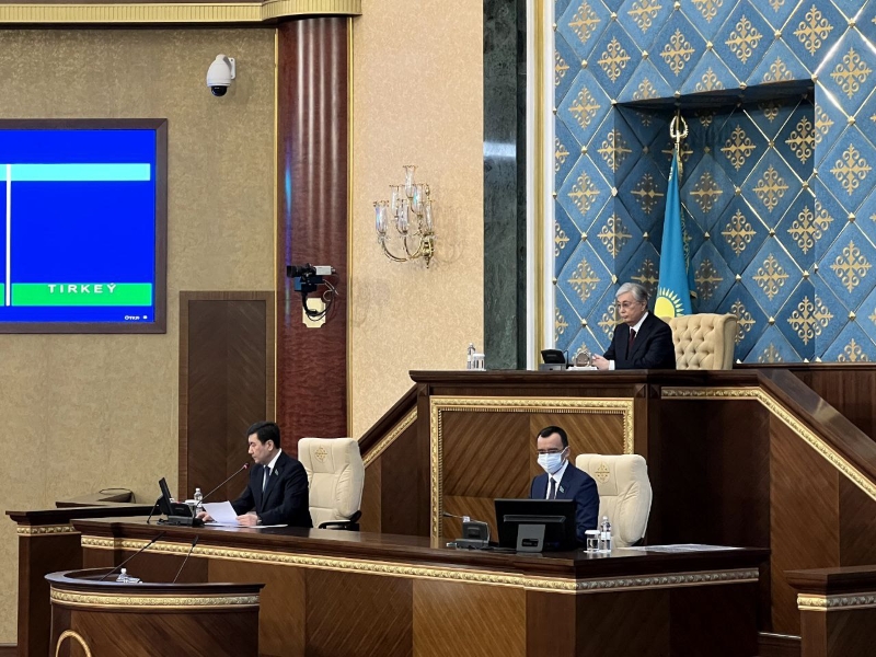 Началось выступление Токаева с посланием народу Казахстана