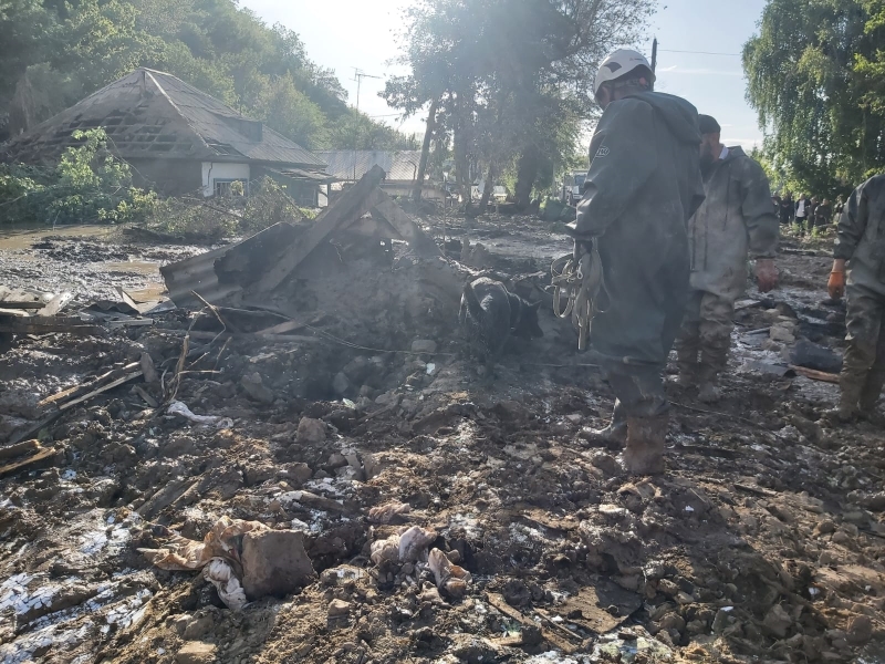 Сход оползня в Текели попал на видео