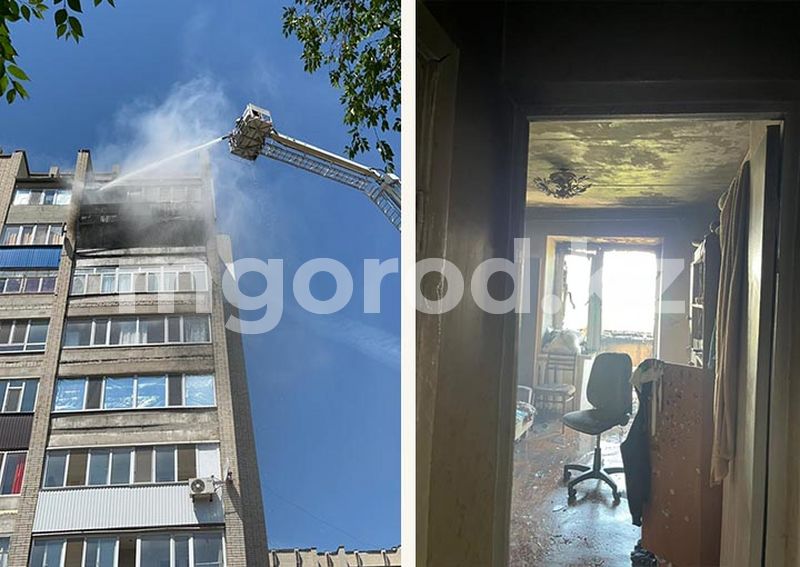Балконы горели в девятиэтажке Уральска
