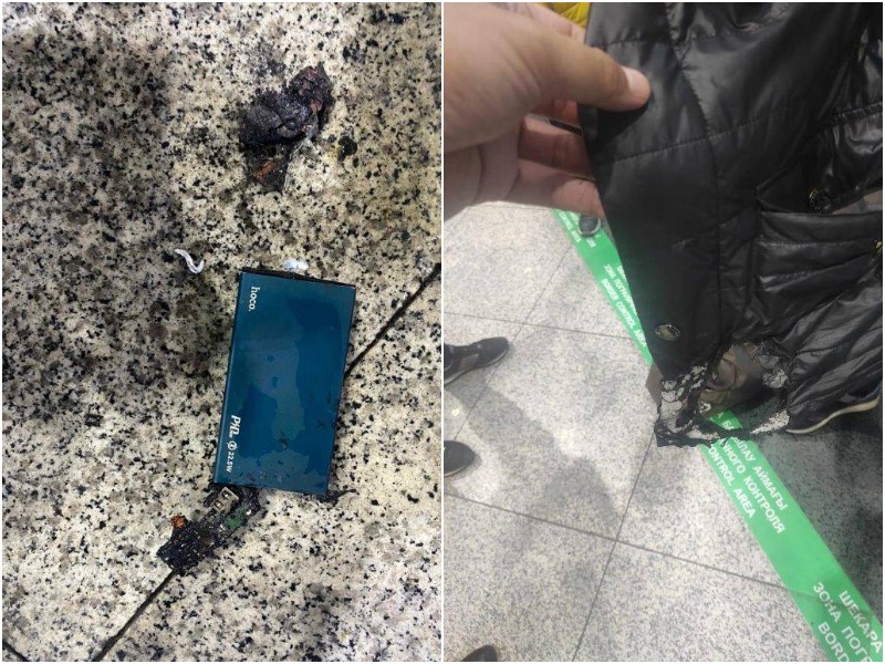 Power bank загорелся у пассажира в аэропорту Алматы