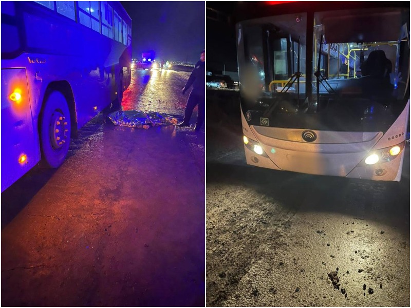 Пешеход погиб под колёсами автобуса на трассе Атырау - Индер